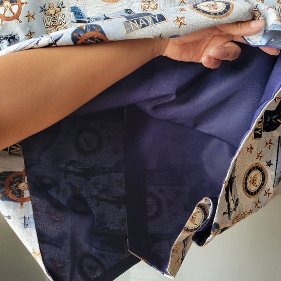 Vest Vintage Hand Crafted Navy Gold Tone Buttons XL Lightweight Graphic Ship - Picture 4 of 8